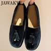 Casual Shoes JAWAKYE Cow Suede Flat Round Toe Slip On Mules Ladies Loafers Metal Lock Decor Spring Summer Walking Women's