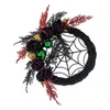 Decorative Flowers 20 LED Halloween Wreaths For Front Door Pre Lit Artificial Purple Lights Wreath Home Battery Powe Outdoor