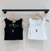 Lettres de luxe Broidered Vest Femmes U Tanques de cou Top Top Stretch Tissu Tops Tops Femme T-T-T-T-T-T-T-T-T-T-T-T-T-T-T-T-Suivre