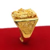 Ringos de banda 24k anel de ouro puro para homens irmãos de luxo dragão esculpido anel ajustável para masculino jóias de festas de casamento presentel40402