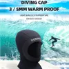 Neopreen 35 mm duikkap unisex Professionele antislip Zwempet Winterkoude bescherming Wetsuit Head Cover 240403