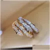 Bands Anneaux 2023 Designer Ring Ladies Rope Knot Luxury With Diamonds Fashion For Women Jewelry Classic 18K Gold plaqué ROSE DR OTMC5