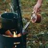 Levert houten handvat camping flamethrower vouwgas fakkel high power buitbranders houtskool brandende picknick bbq kookvlamethrower