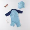 Swimwear Baby Boy Swimswear + chapeau 2pcs Set Surf Wear Using Red Crab Suite de baignade