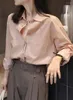 Blusas femininas 2024 algodão sólido manga longa camisas doces feminino francês casual divisão streetwear nicho temperamento camisa de envelhecimento topos