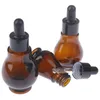 1 stc 10/20/30/ml Amber Glass Druppper fles Essentiële olie Parfum Pipetflessen Navuleerbare lege container voor etherische olieparfumflessen