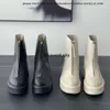 La tête ronde à tête ronde en cuir véritable glissière avant classique est polyvalente miness minimaliste et augmente en hauteur épais semed chelsea martin bottes de haute qualité