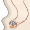 Rose Gold Plated 925 Sterling Silver Color Bridal smycken Set Pass Test Missanite Diamond Necklace Earnings Armband Set for Women Girls Gift