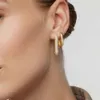 Luxury Zircon Pave Earrings Crystal Square Drop 18k Guldpläterad rostfritt stål diamant