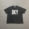 ヴィンテージブラックショートスリーブハイストリート特大男性女性Tシャツ良い品質夏のトップティーヒップホップ