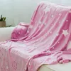 Blankets Blanket Glow In The Dark Soft Comfortable Touch Star Pattern Pink Fleece Home Supplies