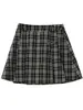 Urban Sexy Dresses CHIC VEN Womens Mini Skirt New Vintage Plaid Pleated A-line Skirt High Waisted Womens Clothing Preppy Spring Summer 2023 2443