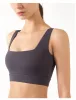 Bras Femmes à lacets larges Sport Bra Support moyen Soft Gym Bra Push Up Yoga Gite avec rembourrage amovible