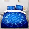 Sängkläder set Sun and Moon duvet Cover King Microfiber Astrology Set tolv konstellationer Zodiakomfångare för barn pojkar flickor