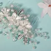 Headpieces Silver Color Pearl Rhinestone Wedding Hair Combs Bride Clips For Women Party Jewelry Bridesmaid Gift