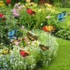 Decorações de jardim 50 pçs borboleta estacas ao ar livre quintal planta pote colorido caprichoso decoração vasos de flores decoração