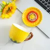Mugs Sunflower Shaped Home Hand-painted Underglaze Ceramic Mug With Large Capacity Water Coffee Cup And Afternoon Tea Lid