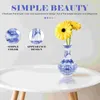 Вазы домашний декор синий и белый фарфоровый ваза керамика Chinoiserie плантатор цветочные ремесла глазированные цветы