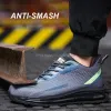 Сапоги New Air Cushion Safety Shoes Мужские ботинки стальные носки неразрушимая рабочая обувь мужская защитные ботинки дышащие рабочие кроссовки