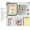 Väskor Korea Söt skolpennor förvaringsväska för 10,2/11 tum iPad Portable Big Pocket Planner Kawaii Pouch Box Office Stationery