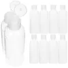 Lagringsflaskor 10 PCS Squeeze Bottle Resestorlek för toalettartiklar Schampo Container Clear Plastic Dispenser Toalettbehållare