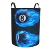 Laundry Bags Folding Basket Flying Billiard Eight Ball Round Storage Bin Large Hamper Collapsible Clothes Toy Bucket Organizer