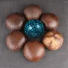 그릇 자연 기하학적 모양 코코넛 껍질 그릇 요리 부엌 페인트 공예 홈 장식