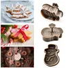 Bakvormen 1-4 Stuks Stempel Biscuit Mold 3D Cookie Plunger Cutter Kerstboom Cakevorm Snijders 2024 Xmas