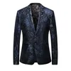 Boutique Herr Fashion Business Slimming Trend Show Dress British Style Gentleman Leisure Print Officiating Wedding Blazer 240318