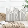 Pillow Thick Cotton Linen Striped Cover 45x45 50x50 60x60cm Decorative For Sofa Livingroom Decor Pillowcase