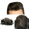 TOUPEES Système de cheveux pour hommes Q6 Style Mens Système de cheveux en dentelle