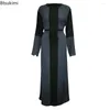 Vêtements ethniques 2024 Fashion musulmane Abaya pour femmes Vintage imprimé à lacets à lacets Caftan Marocain Kaftan Robe Islam Vestidos Femme