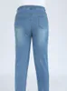 Klassieke blauwe dames pant jeans 9xl 140 kg 7xl 6xl plus maat grote hoge taille elastische denim broek vrouwelijke casual slanke broek 240403