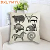 Kussen zwart eenvoudige kunst Afrikaanse stijl cover sofa throw case katoen linnen woning decor