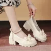 Lolita Shoe Japanese Style Mary Jane Vintage Shallow High Heels y Platform Shoes Cosplay Female Sandals 240415