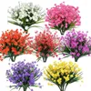 Decorative Flowers Artificial Plants Outdoor Realistic Maintenance-Free Flower Bundles UV Resistant Shrubs Faux Spring Decor For Planter Pot