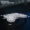 Rings Newshe 2pcs trouwringen voor vrouwen Solid Sterling Sier Engagement Ring Bridal Set 1.6ct Halo Round Cut AAAAA Zirkon