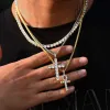 Hiphop Cross Pendant Collier pour femmes bijoux Déclaration féminine Men Iced Chain Out Gold Color Homme Bijoux