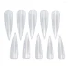 Faux ongles 500pcs conseils d'ongles forme longue demi-couverture transparente pour salon et bricolage