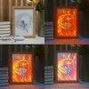 Anime Led Photo Frame Lâmpada Genshin Impacto Hu Tao Yoimiya Pintura de Arte Design Night Light Valorant Omen Decoração de casa Presente de quarto