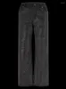 여자 청바지 여성 검은 옷 라인 스톤 디자인 헐렁한 바지 높은 허리 와이드 다리 캐주얼 Y2K 스타일 봄 2024