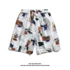 Heren shorts zomer casual vaste kleur eenvoudig contrasterende stiksels losse pijpen gedrapeerde geknipte joggingbroek