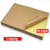 Papper A4 Kraft klistermärke Skrivning Kartongfärg Inkjet Lasertryck Selfadhesive Adhesive Leather Label Sticker Yellow Paper 100 Pieces