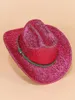 Boinas, senhoras, chapéu de cowboy western moda rosa acessórios cinturão de mogno jazz ao ar livre visor fedora gentleman Party