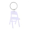 Nyckelringar akryl mini ryggstöd stol nyckelring hängande prydnad nyckelhållare för män kvinnor h9ed