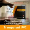 Kuvert 200 datorer/parti anpassad transparent PVC visitkortsbesökskort Anpassade rensning/frosttryck 85,5*54 mm gratis korthållare