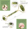 Massage Stones Rocks 2024 Nouveau ensemble de massage Jade Stone Jade Gua Sha Rose Quartz Jade Face Roller Facial Energy Slimming Tool 240403