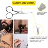 Traje de barba para homens um conjunto de bálsamo de kit de higiene com tesoura escova de tesouros de crescimento diário de cuidados diariamente churrasco