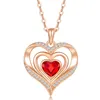 Hangende kettingen voor vrouwen Infinity Love Heart met geboortestone kristallen sieraden geschenken vrouw moeder vriendinnen