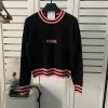 Pullage pour femmes Designer Cardigan Sweater en tricot lettre imprimé rond Crow Necy Stripe Tricswear Long Manches à manches longues Pull Over Casual 2024 Fall Lady Plus Taille